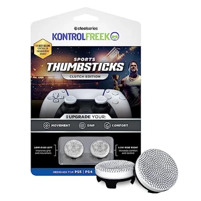 Image de KontrolFreek Embrayage pour Playstation 5, PS5 et 4, Manette PS4, joysticks performants, 2 concaves Taille Basse, Noir Blanc