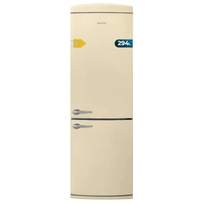 Image de Cecotec Réfrigérateur combiné rétro à deux portes 294 L Bolero CoolMarket Combi Origin Beige. Hauteur 190 cm et largeur 60 cm, No Frost total, Refroidissement multiple, Ultra Fresh