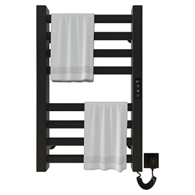Image de SKYLYZH Seche Serviette Electrique 450x700mm Porte Serviettes Chauffant électrique Intelligent Radiateur Serviettes, Chauffage en Fibre de Carbone, Anthracite Black Right