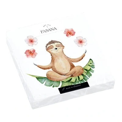 Image de Lot de 20 serviettes table Motif paresseux lors d&#039;un exercice yoga 33 x cm