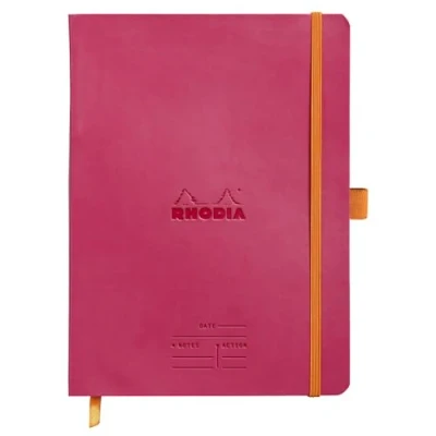 Image de RHODIA 117792C Carnet Souple Meeting Framboise A5+ 16 x 21 cm Pré Imprimé Date/Notes/Action160 pages Détachables Papier 90 g/m² Marque Page, Porte Crayon Couverture Simili Cuir