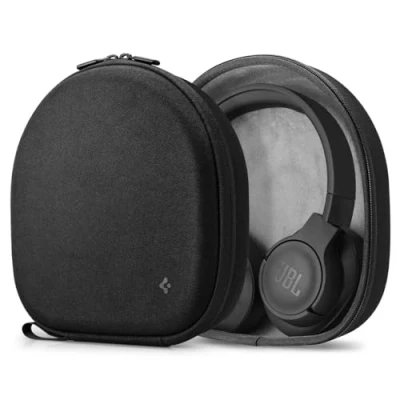 Image de Spigen Klasden Etui Rigide pour Casque Compatible avec Sony WH 1000XM5 / Bose Quiet Comfort/JBL Tune Series et Plus Encore Case Pouch Housse de Transport Universelle Noir
