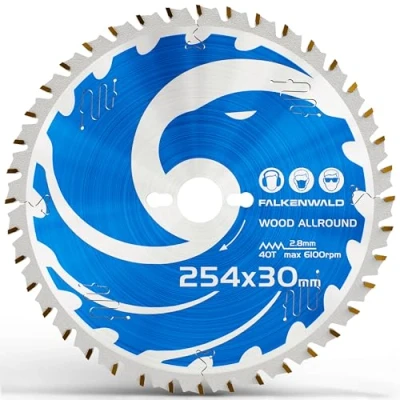 Image de lame de scie pour Bois 254 x 30 mm Allround, circulaire avec 80 dents en carbure, compatible Bosch GTS 10 XC, PTS table saw &amp; Metabo mitre KGS M