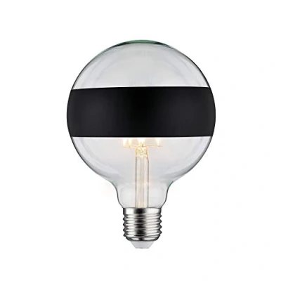Image de Paulmann 28682 Ampoule LED à Filament G125 6 W Noir Mat 2700 K Blanc Chaud Intensité Variable E27, Ringspiegel Schwarz Matt