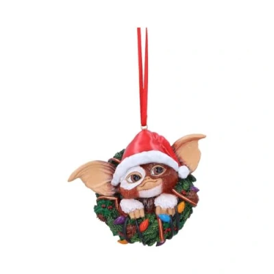 Image de Nemesis Now Gremlins Gizmo dans Une Couronne en résine 9,5 cm, Produit sous Licence Officielle Gremlins, décoration de Noël moulée la Meilleure résine, Peinte à Main