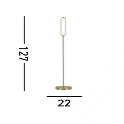 Image de Searchlight Lampe sur pied LED Mod, couleur laiton, intensité variable 3 niveaux, acier