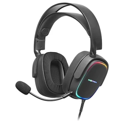 Image de Mars Gaming MHAX Black, Casque RGB, Microphone Détachable, Hi Fi, Compatibilité Multiplateforme.