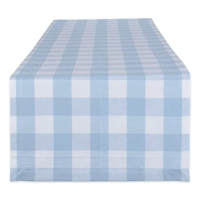 Image de DII Buffalo Check Collection Chemin de Table Classique Bleu Clair et Blanc 35 x 183 cm