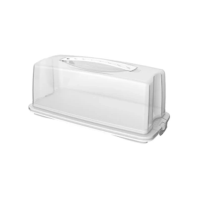 Image de Rotho Fresh Conteneur à gâteaux avec capot et poignée de transport, Plastique (PP) sans BPA, blanc, (36.0 x 16.5 cm)
