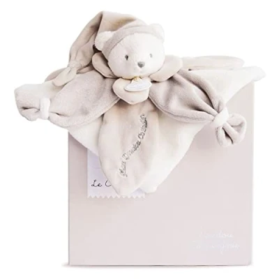 Image de Doudou Plat Ours Collector et Compagnie Taupe 3 Couleurs au Choix Ourson avec Bonnet de Nuit Boite Cadeau pour Offrir Naissance Bébé Garantie Perdu DC2922