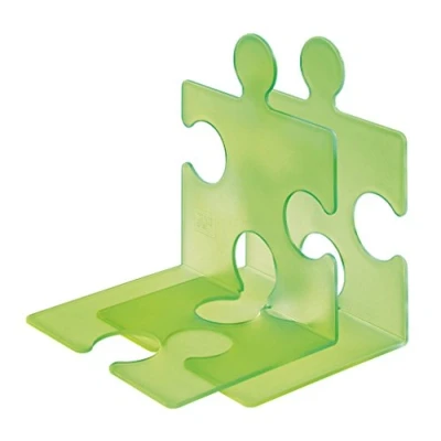 Image de HAN 9212 60, serre livres/CD PUZZLE, élégant, innovant et très stable. Emboîtable. Lot de 2 unités, vert translucide