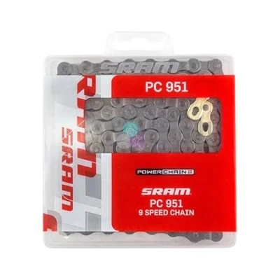 Image de SRAM Power Chain II PC 951 Chaîne 9 vitesses 114 maillons Gris