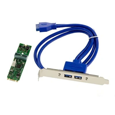 Image de KALEA INFORMATIQUE Carte contrôleur M.2 (M2 NGFF Type PCIe M ou B+M Key) 2 Ports USB 3.0 sur équerre avec Chipset NEC D720202