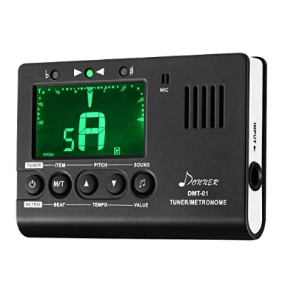 Image de Donner 3 en 1 Accordeur de Guitare Métronome electronique et Générateur Son avec écran LCD pour Instruments Chromatiques, Guitare, Basse, Ukulélé, Violon, Piano, trompette (DMT 01)