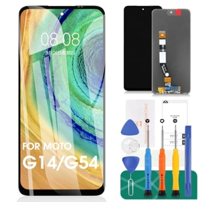 Image de Écran LCD de rechange PAYF0010IN XT2343 pour Motorola Moto G54 (noir, sans cadre)