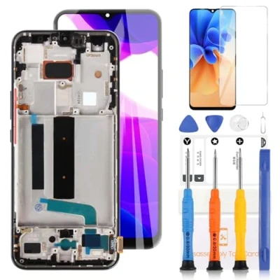 Image de LADYSON TFT LCD Écran pour 6.57&quot; Xiaomi Mi 10 Lite 5G M2002J9G M2002J9S Tactile Assemblée Remplacement Verre Digitizer avec Outils(Noir Cadre)