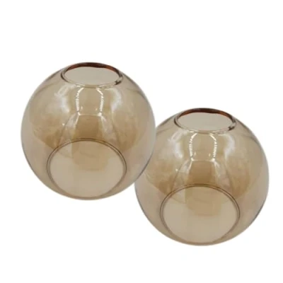 Image de Loxy Lot de 2 abat jours en verre rechange pour lampe suspendue, table, projecteur, doré