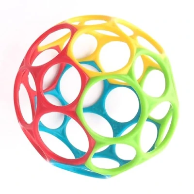 Image de Bright Starts, Oball Classic, balle flexible et facile à manipuler, jouet d&#039;activité sensorielle pour les enfants de tous âges, multicolore