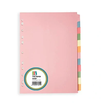 Image de intercalaires A4 en 12 parties perforées dans des couleurs assorties S&#039;adapte à tous les portrait (1)