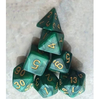 Image de Polyédrique Dés,7 PCS Dés JDR Polyédriques,pour donjons et Dragons RPG MTG Pathfinder Autres Jeux de Table(Vert)