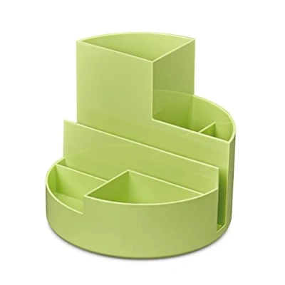 Image de MAUL Organiseur de bureau MAULrundbox 140 x 125 mm élégant avec 6 compartiments pour ranger stylos, ciseaux et cartes notes Rangement pratique Vert