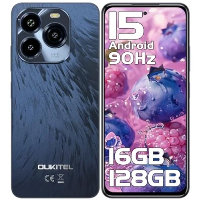 Image de OUKITEL C65 Téléphone Portable Android 15, 6.7&quot; HD+ 90Hz Écran, 16GB+128GB/1TB Smartphone Pas Cher, 50MP Telephone, 5150mAh, 4G Dual SIM/Fingerprint/OTG/Prise 3.5mm/3 Card Slots