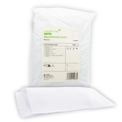 Image de Jetable Gants de Toilette Einmalwaschlappen (Lingettes et Serviettes Jetables) Molton Medi Inn 100 Stück
