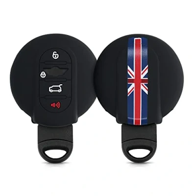 Image de kwmobile Coque clé de Voiture Compatible avec Mini Smart Key 3 Bouton Accessoire Protection étui Souple en Silicone Rouge Bleu Noir