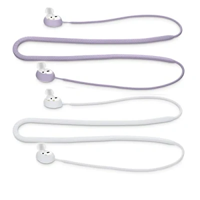 Image de kwmobile 2X Sangle Compatible avec Samsung Galaxy Buds 2 en Silicone pour écouteurs sans Fil Blanc Lavande