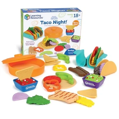 Image de Learning Resources New Sprouts Taco Night, Jouet Mixte, Jeu de dinette, 28 pièces, dès 18 Mois, LER9748, Multi