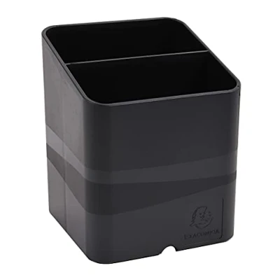 Image de Exacompta Réf. 677014D 1 Pot à crayons PEN CUBE ECOBLACK Avec 2 compartiments de taille et hauteur différentes Dimensions 7,4x7,4x9,3 cm Couleur noir