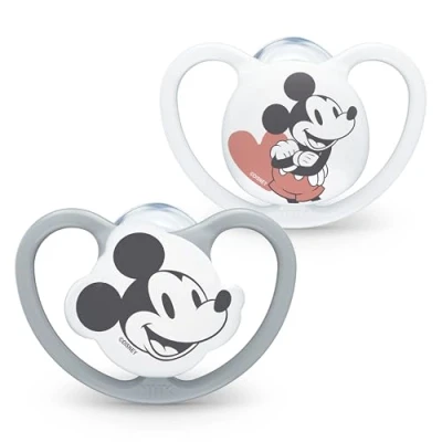 Image de Nuk Lot de 2 Tétines Space Baby 6 18 mois avec ventilation supplémentaire Silicone sans BPA Mickey Mouse 10736771