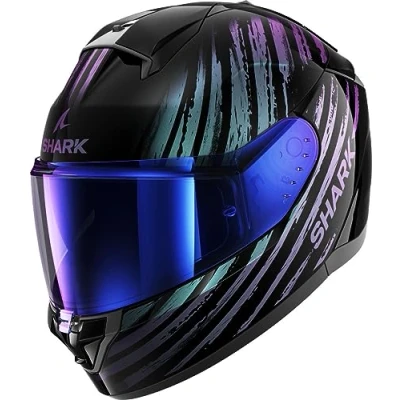 Image de SHARK, Casque Moto intégral RIDILL 2 ASSYA Noir / Bleu Mauve KXK, XL