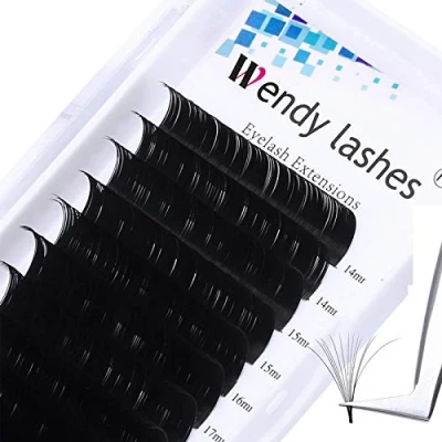 Image de Volume Russe Extension de Cils 0.05mm D Curl Mixte 14 20mm Easy Fan Lashes 3D 6D 7D 8D 10D Bouquet Soie Professionnel (KH 0.05 MIX14 20)