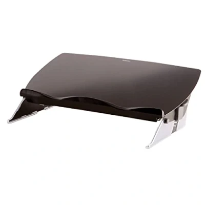 Image de Fellowes Porte documents incliné Easy Glide, support d&#039;écriture, angle ajustable, compartiment de rangement, noir/gris