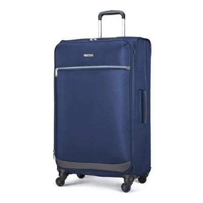 Image de Amazon Basics Valise Souple Extensible avec 4 Roulettes Pivotantes, 79 cm (Roues Incluses), Bleu Marine