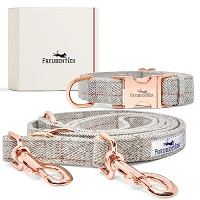Image de Freudentier® Collier et Laisse pour Chien dans Un Ensemble élégant avec boîte Cadeau Résistant à l&#039;hiver &amp; Facile d&#039;entretien (30 40cm)