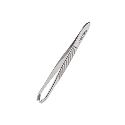 Image de REMOS Pince à épiler en acier inoxydable avec pointe inclinée &amp; coudée 8 cm
