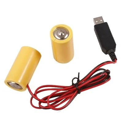 Image de Oadnijuie 3 V LR14 batterie Éliminateurs de Remplacement 2 piles C LED Jouet Télécommande