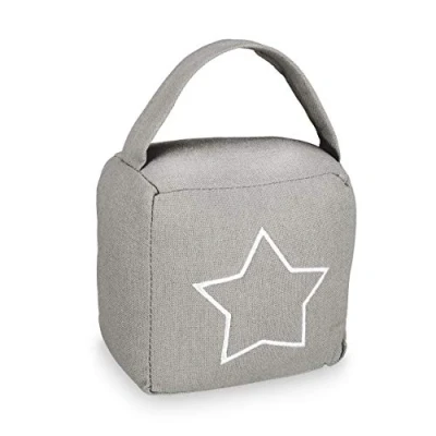Image de Relaxdays Gris arrêt butoir pour Porte avec poignée foncé 18,5 x 14 10 cm, Polyester, Sable