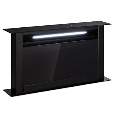 Image de Klarstein Hotte Aspirante 60cm, Hottes de Cuisine 2 en 1 à Aspiration Descendante, Débit d&#039;Air 682 m3/h, 8 Modes Ventilation, Eclairage LED, Minuterie, Silencieuse