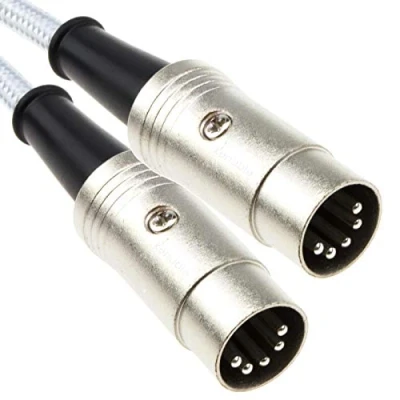 Image de kenable Professionnel MIDI 5 Broches DIN câble Fully Câblé Tressé Blindé 1 m Blanc [1 mètre/1m]