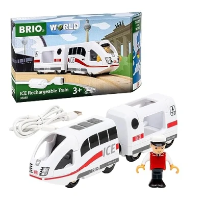Image de BRIO World Train Ice Rechargeable Fidèle à Un Vrai Allemand électrique avec Cable USB pour Circuit de en Bois Jouet garçons et Filles dès 3 Ans 36088