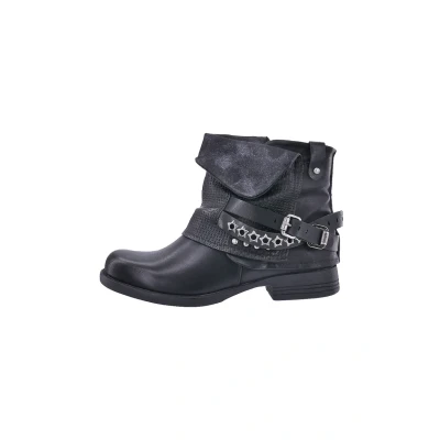 Image de Elara Bottes Femmes Bottines de Motard Rivets Chunkyrayan 344 Black 39