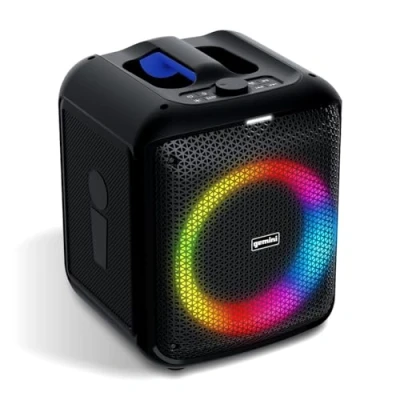 Image de Gemini Sound GGO Series 650L Boombox Bluetooth portable Modèles 100 W et 200 W, lumières de fête LED, appairage TWS, micro sans fil, batterie rechargeable, USB, Aux, autonomie 10 heures