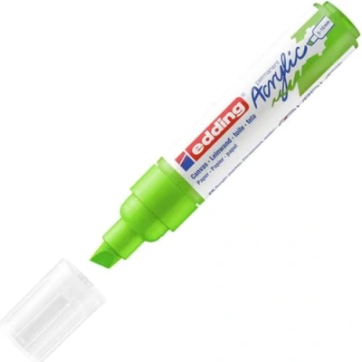Image de edding 5000 Marqueur acrylique large vert jaune 1 feutre imperméable pointe biseautée 5 10 mm peinture pour peindre sur la toile, le papier kraft, bois et pierre