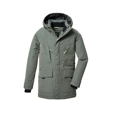 Image de killtec Garçon Parka fonctionnelle/parka imperméable avec capuche KOW 378 BYS PRK, moos, 164, 42171 000