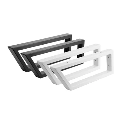 Image de Lot de 2 supports muraux SCHRÄG Pour lavabo En métal Charge lourde Support mural Porte serviettes console d&#039;angle stable Noir 450 mm