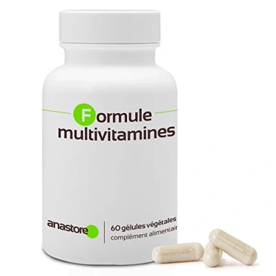 Image de FORMULE MULTIVITAMINES * 750 mg / 60 capsules Fer, magnésium, zinc, cuivre, chrome, manganèse, molybdène, sélénium, iode, calcium, phosphore et vitamines