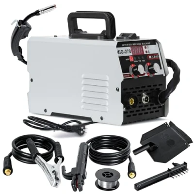 Image de Poste à Souder MIG 270 250 A de Soudage Portable Soudeuse Inverseur Fil Fourré Machine 3 en 1 Équipement pour Acier au Carbone (Gris)